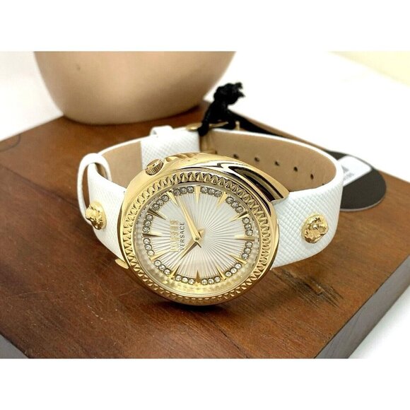 Versus by Versace Women's Watch VSPHF2921 Gold Case White Leather Band 3… - Picture 7 of 14